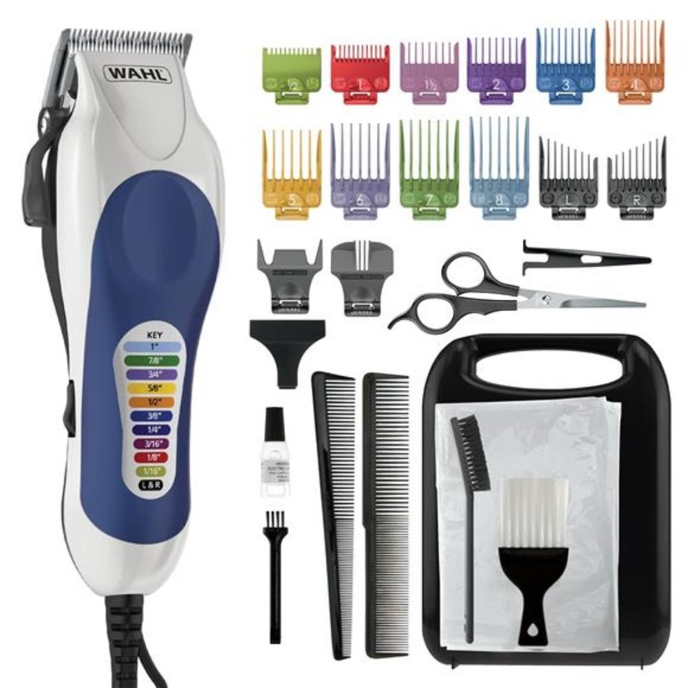 Complete Haircutting Kit with Easy Color Coded Guide Combs - Corded Clipper
